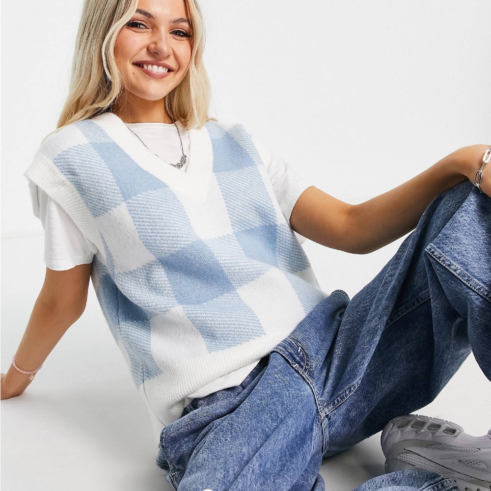 ASOS baby blue knit sweater vest